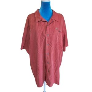 Columbia Red Checkered Men's Shirt XXL Short Sleeve Button Down